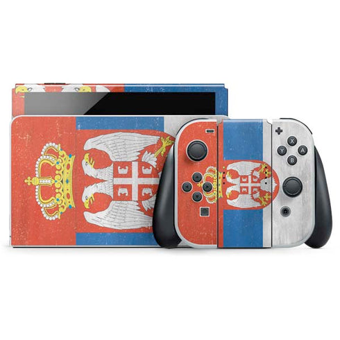 Serbia Flag Distressed Nintendo Skins