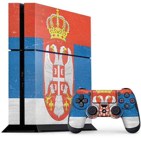 Serbia Flag Distressed PlayStation PS4 Skins