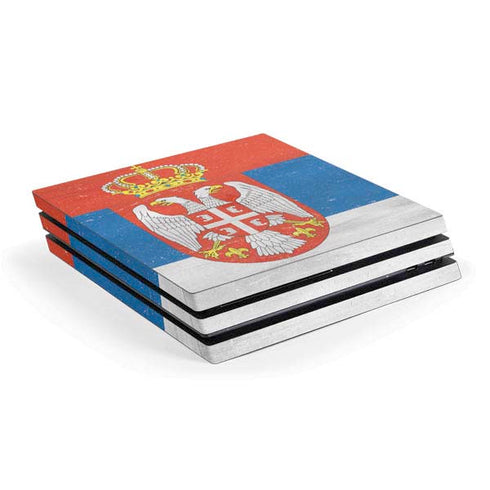 Serbia Flag Distressed PlayStation PS4 Skins