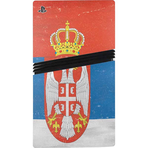 Serbia Flag Distressed PS5 Pro Bundle Skin