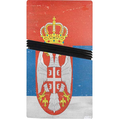 Serbia Flag Distressed PS5 Pro Bundle Skin