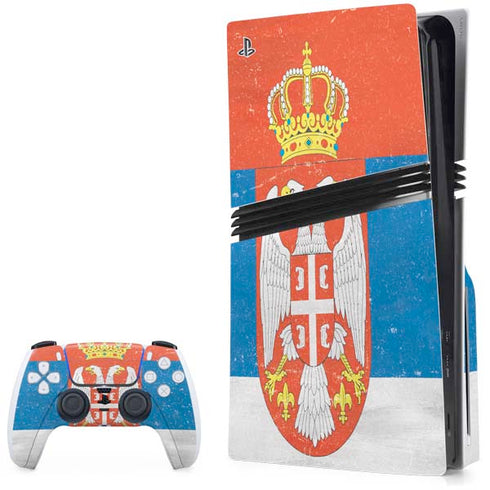 Serbia Flag Distressed PlayStation PS5 Skins