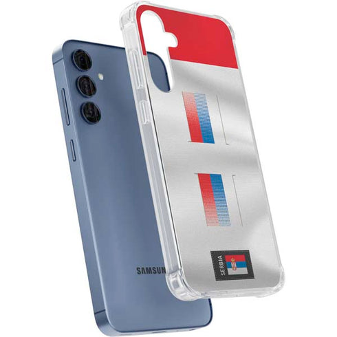 Serbia Soccer Flag Galaxy A55 5G Clear Case