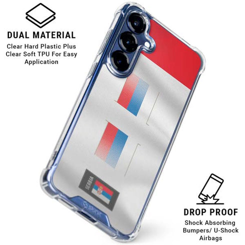 Serbia Soccer Flag Galaxy S25 Clear Case