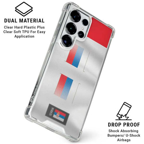 Serbia Soccer Flag Galaxy S25 Ultra Clear Case