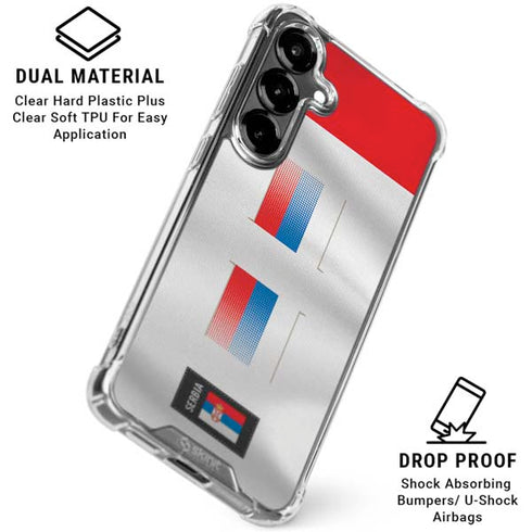 Serbia Soccer Flag Galaxy S26 Clear Case