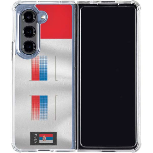 Serbia Soccer Flag Galaxy Z Fold5 5G Clear Case
