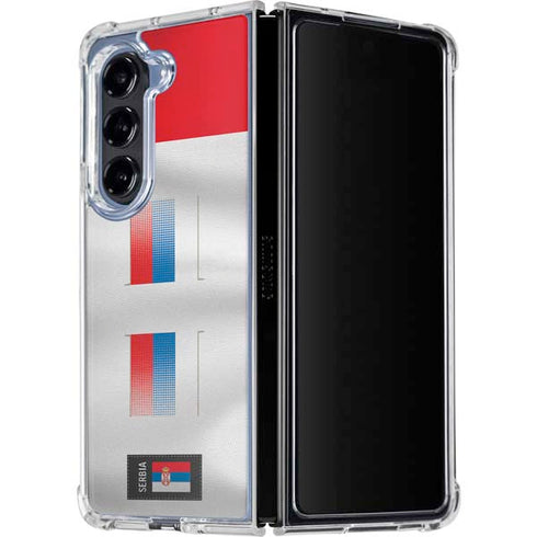 Serbia Soccer Flag Galaxy Z Fold5 5G Clear Case
