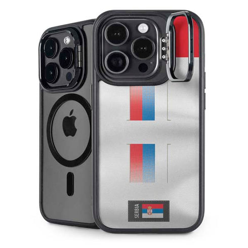 Serbia Soccer Flag iPhone 14 Pro Max Kickstand Case