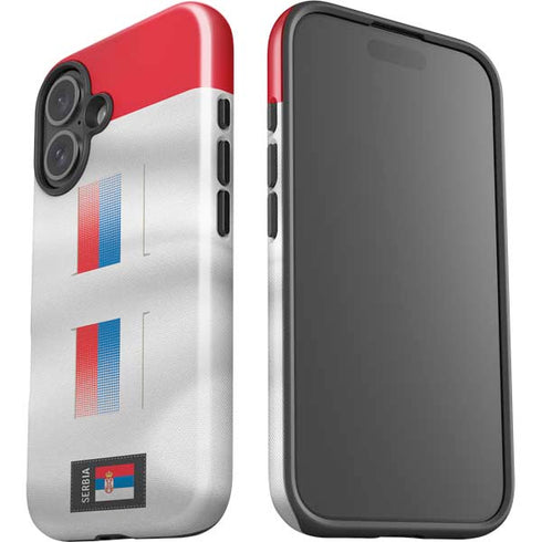 Serbia Soccer Flag iPhone 16 Impact Case