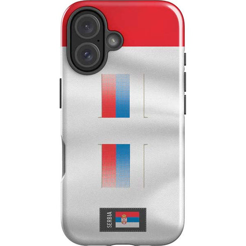 Serbia Soccer Flag iPhone 16 Plus Impact Case