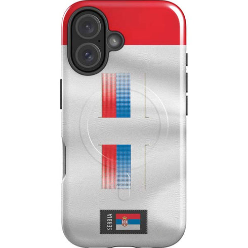 Serbia Soccer Flag iPhone 16 Plus Magsafe Impact Case