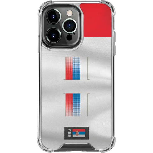 Serbia Soccer Flag iPhone 16 Pro Clear Case