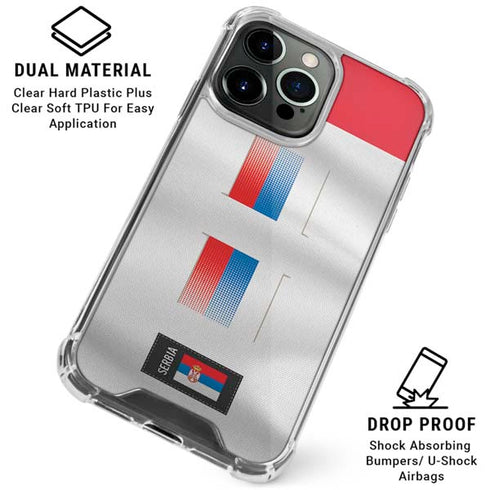Serbia Soccer Flag iPhone 16 Pro Clear Case
