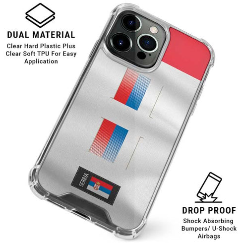 Serbia Soccer Flag iPhone 16 Pro Max Clear Case