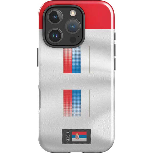 Serbia Soccer Flag iPhone 16 Pro Max Impact Case