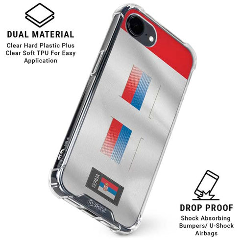 Serbia Soccer Flag iPhone 16e Clear Case