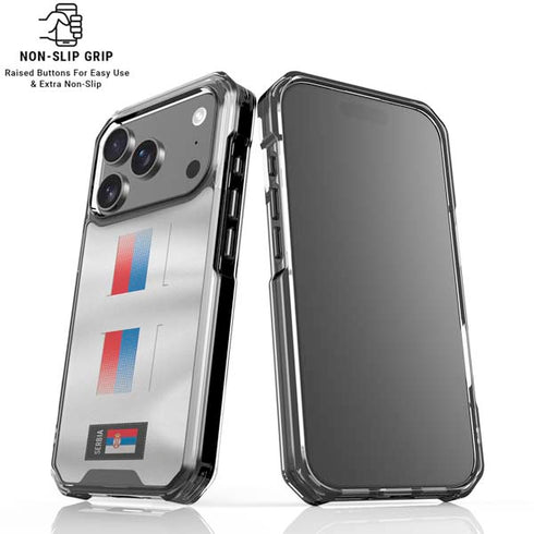 Serbia Soccer Flag iPhone 18 Pro Clear Case
