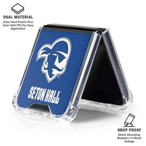 Seton Hall University Vintage Galaxy Z Flip7 Clear Case