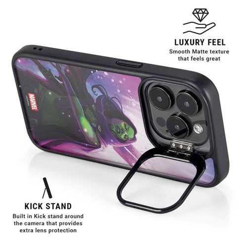 Marvel Gamora Shadow Assassin iPhone 15 Pro Kickstand Case