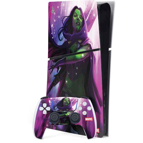 Marvel Gamora Shadow Assassin PS5 Slim Digital Edition Bundle Skin