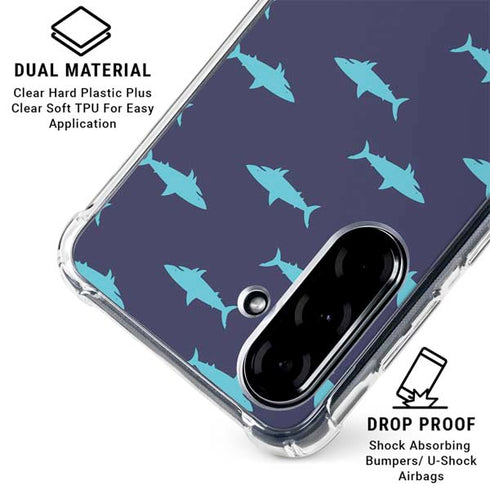 Shark Print Galaxy A36 5G Clear Case