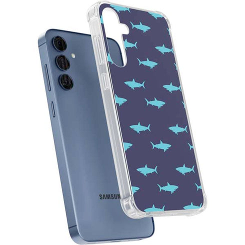 Shark Print Galaxy A55 5G Clear Case