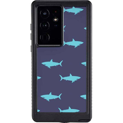 Shark Print Galaxy S24 Ultra Waterproof Case