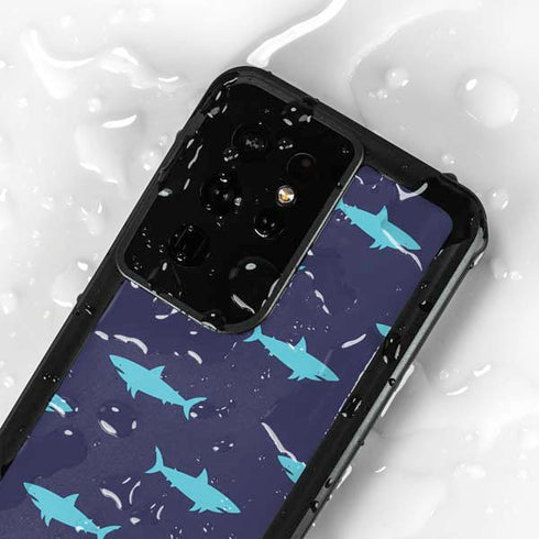 Shark Print Galaxy S24 Ultra Waterproof Case