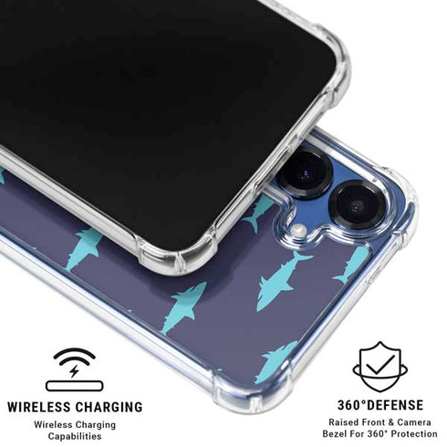 Shark Print Galaxy S25 Clear Case