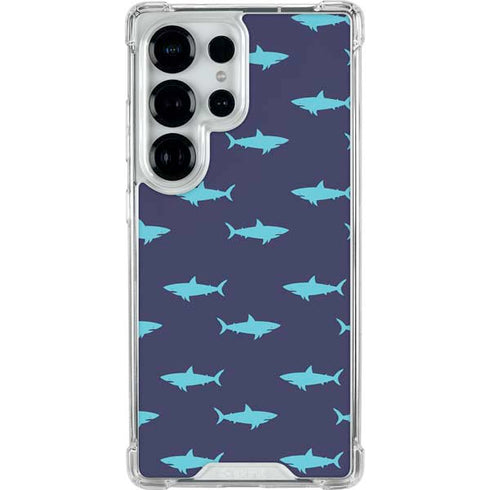 Shark Print Galaxy S25 Ultra Clear Case