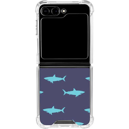 Shark Print Galaxy Z Flip6 Clear Case