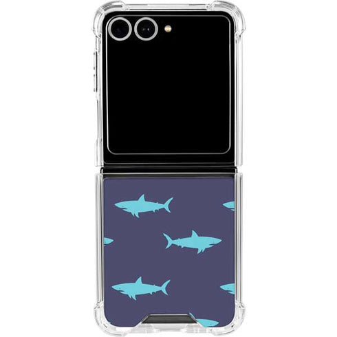 Shark Print Galaxy Z Flip7 Clear Case