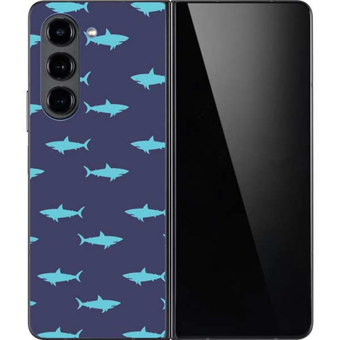 Shark Print Galaxy Z Fold5 5G Skin