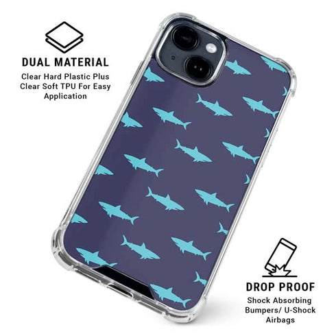 Shark Print iPhone 15 Clear Case