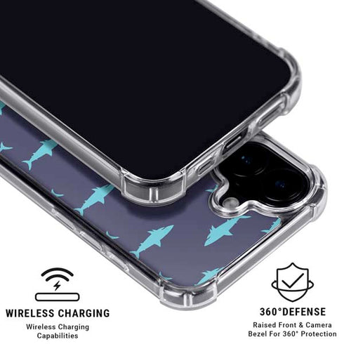 Shark Print iPhone 16 MagSafe Case