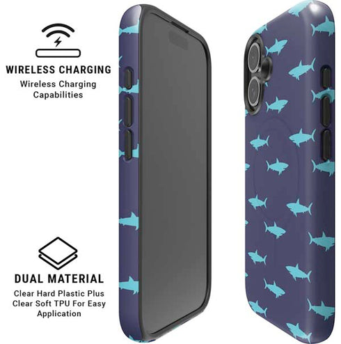 Shark Print iPhone 16 Magsafe Impact Case