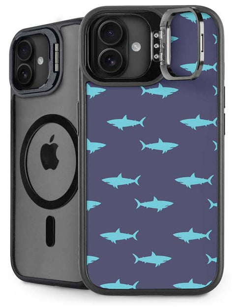 Shark Print iPhone 16 Plus Kickstand Case