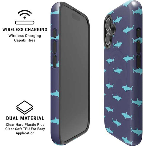 Shark Print iPhone 16 Plus Magsafe Impact Case