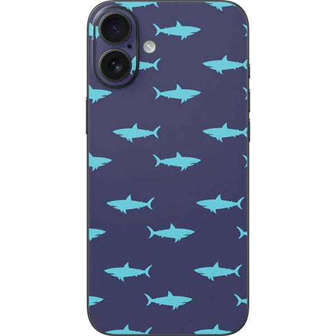 Shark Print iPhone 16 Plus Skin