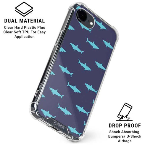 Shark Print iPhone 16e Clear Case
