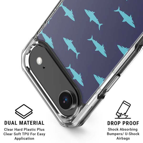 Shark Print iPhone 17 Air Clear Case