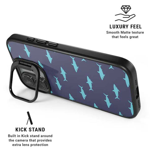 Shark Print iPhone 17 Kickstand Case