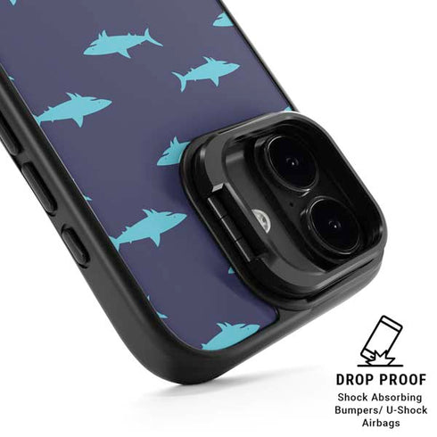 Shark Print iPhone 17 Kickstand Case