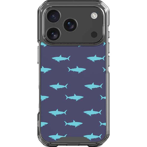 Shark Print iPhone 17 Pro Clear Case