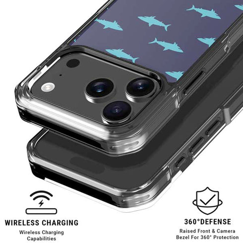 Shark Print iPhone 18 Pro Clear Case