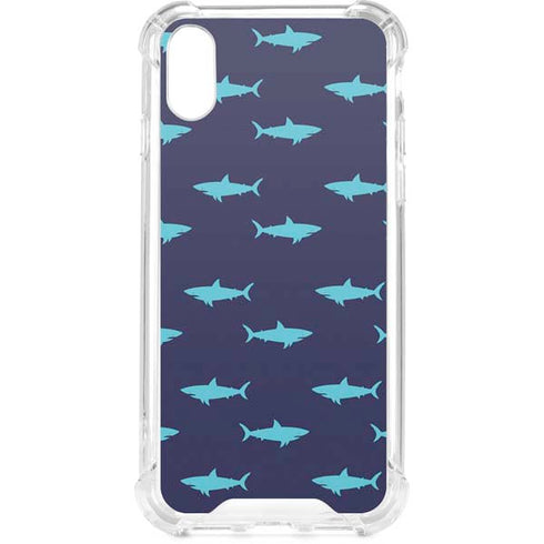 Shark Print iPhone XS Clear Case