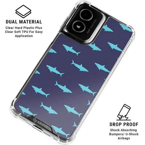 Shark Print Moto G Power 5G (2024) Clear Case