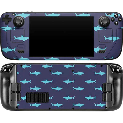 Shark Print Steam Deck Handheld Gaming Computer OLED Skin