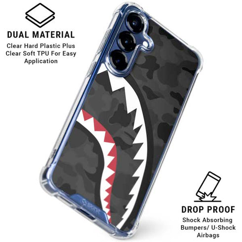 Shark Teeth Grey Street Camo Galaxy S25 Clear Case